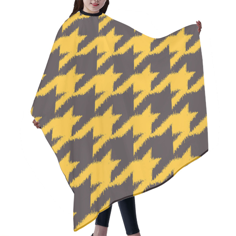 Personality  Hand Drawn Ikat Houndstooth Seamless Pattern Hair Cutting Cape