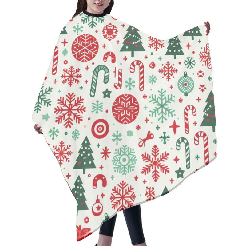 Personality  Christmas Pattern Vector Background. Hair Cutting Cape