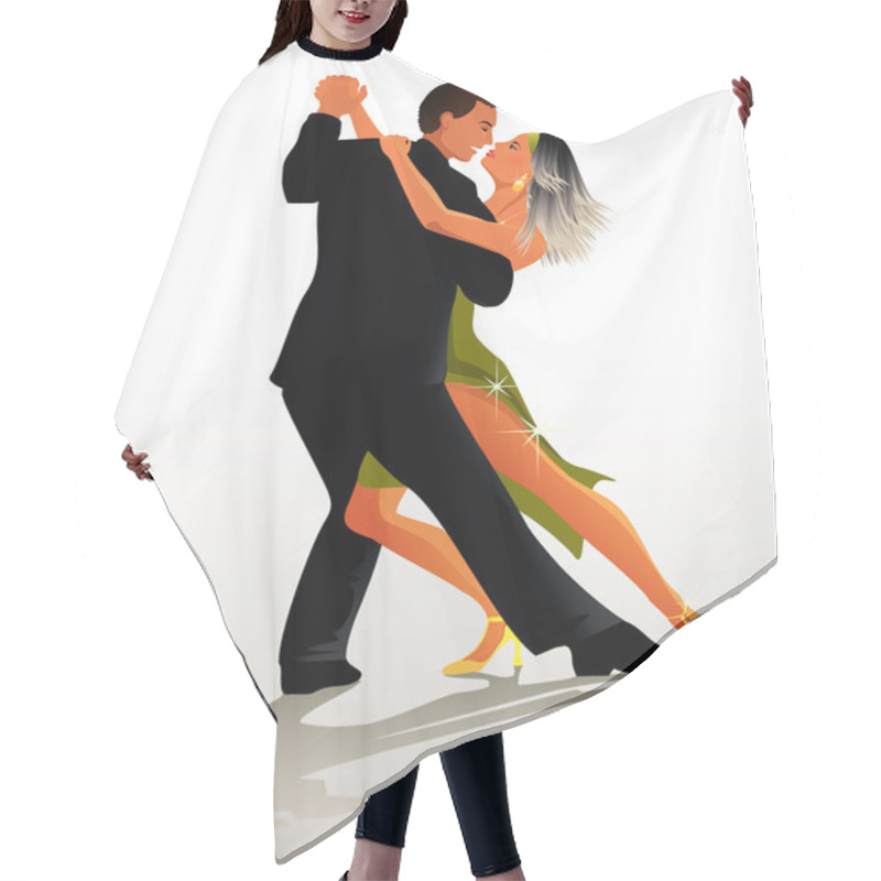 Personality  Couple Dancing Tango - Vector Illustration Hair Cutting Cape