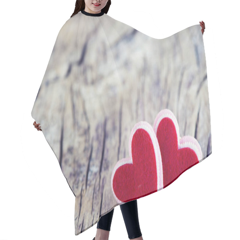 Personality  Two Red Hearts Hair Cutting Cape