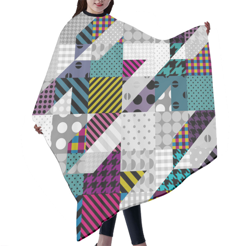 Personality  Geometrical Patchwork Pattern Hair Cutting Cape