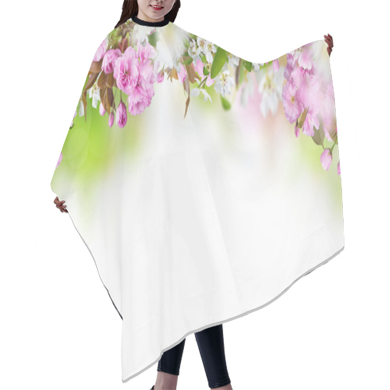 Personality  Beautiful Spring Blossoms Background Hair Cutting Cape