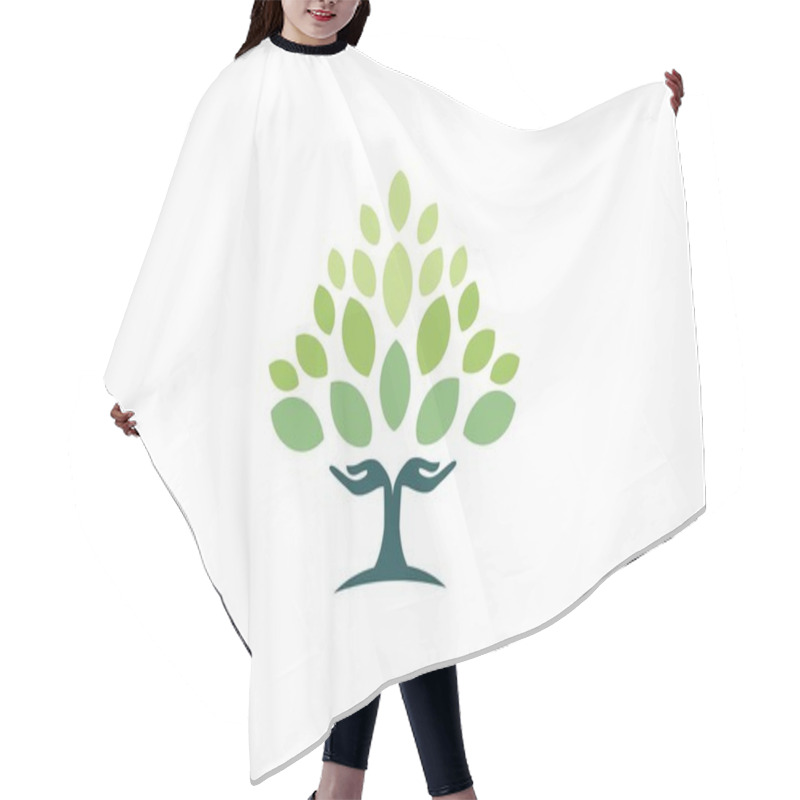 Personality  Tree Hand Natural Logo,wellness Yoga Health Symbol Icon Design Vector Hair Cutting Cape