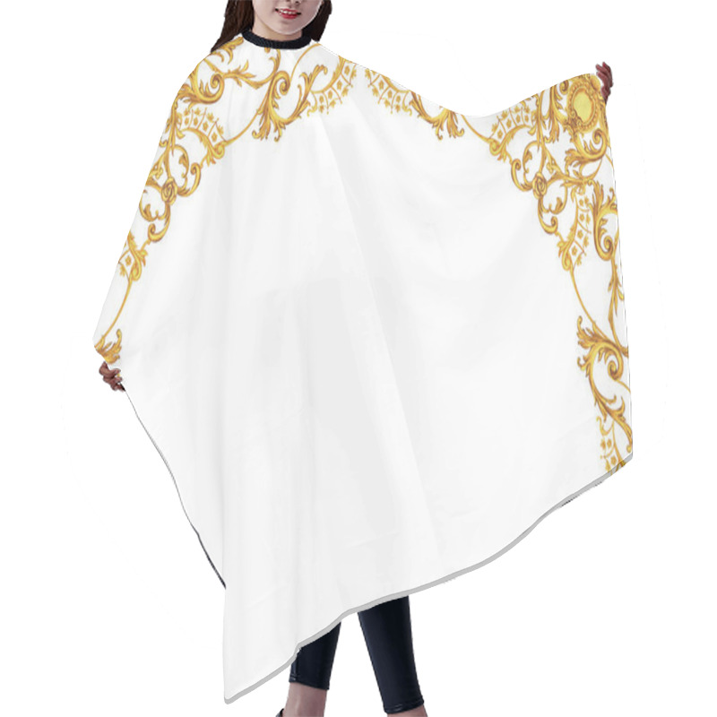 Personality  Golden Frame In Rococo Style Hair Cutting Cape