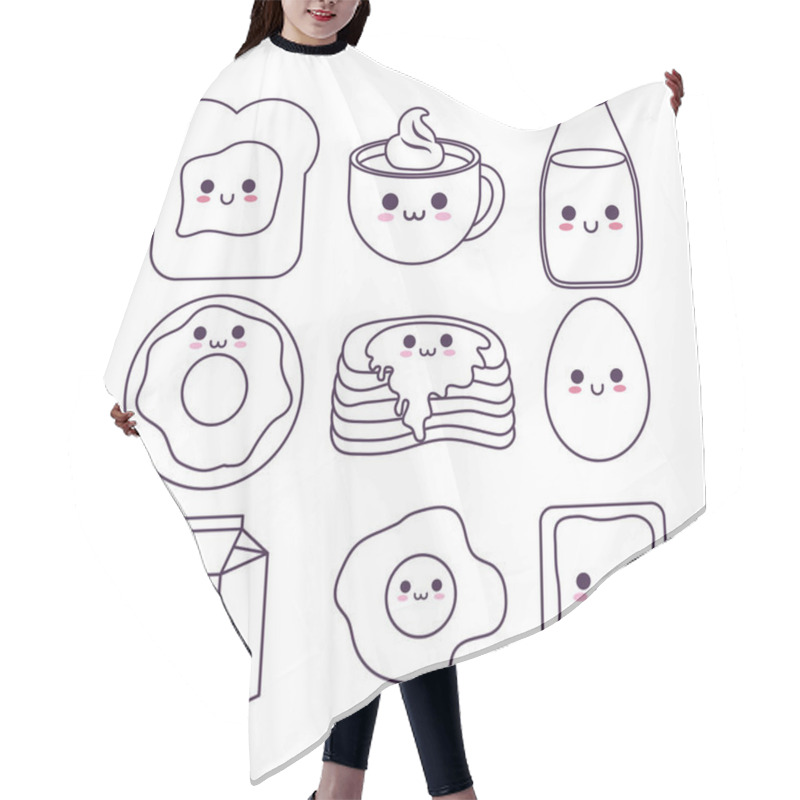 Personality  Kawaii Breakfast Food Design Hair Cutting Cape