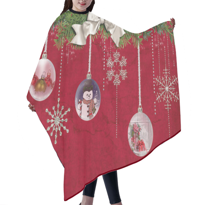 Personality  Hanging Holiday Ornaments With Bow Hair Cutting Cape