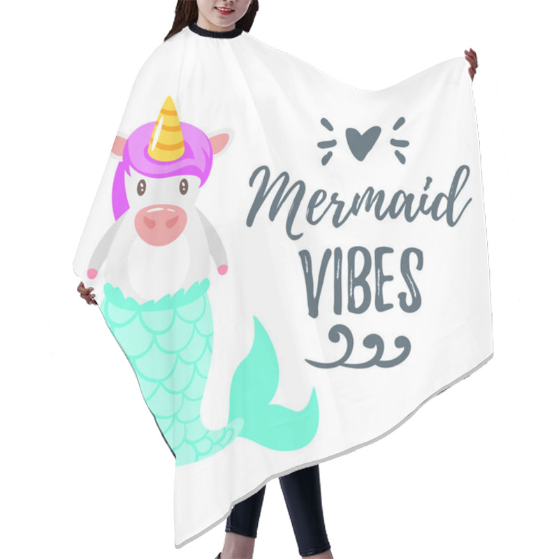 Personality  Cute Unicorn With Mermaid Tail Hair Cutting Cape