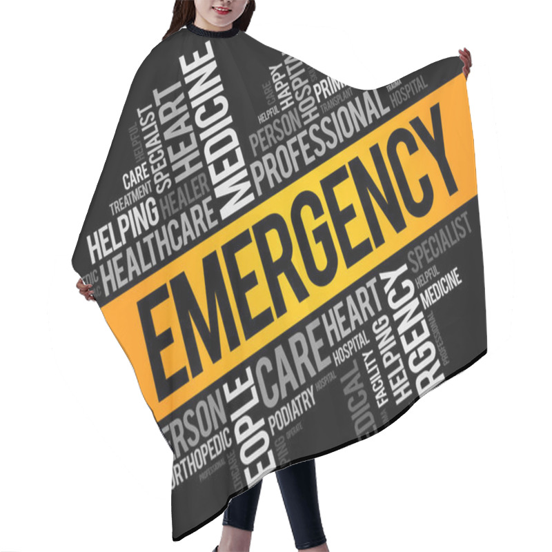 Personality  Emergency Word Cloud Collage Hair Cutting Cape