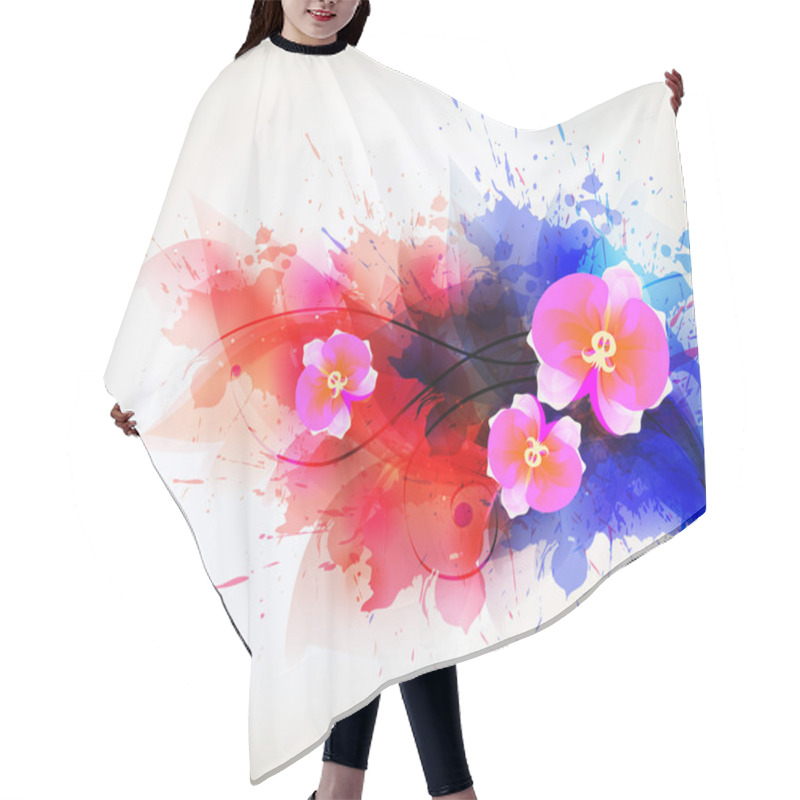 Personality  Abstract Floral Artistic Element . Hair Cutting Cape