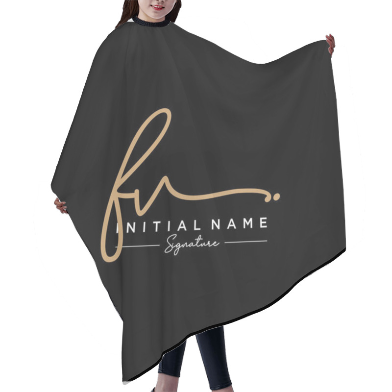 Personality  Letter FV Signature Logo Template Vector Hair Cutting Cape