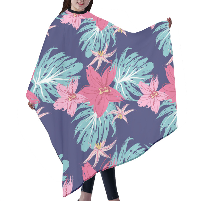 Personality  Seamless Floral Pattern Hair Cutting Cape