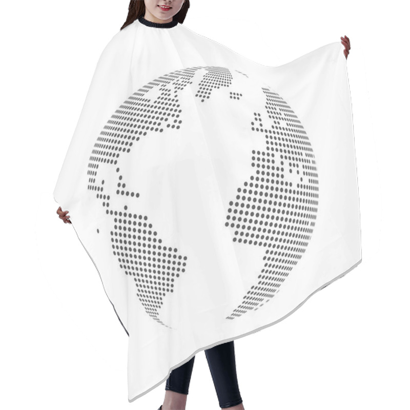 Personality  Abstract Dotted Globe Earth World Map. Vector Illustration Hair Cutting Cape