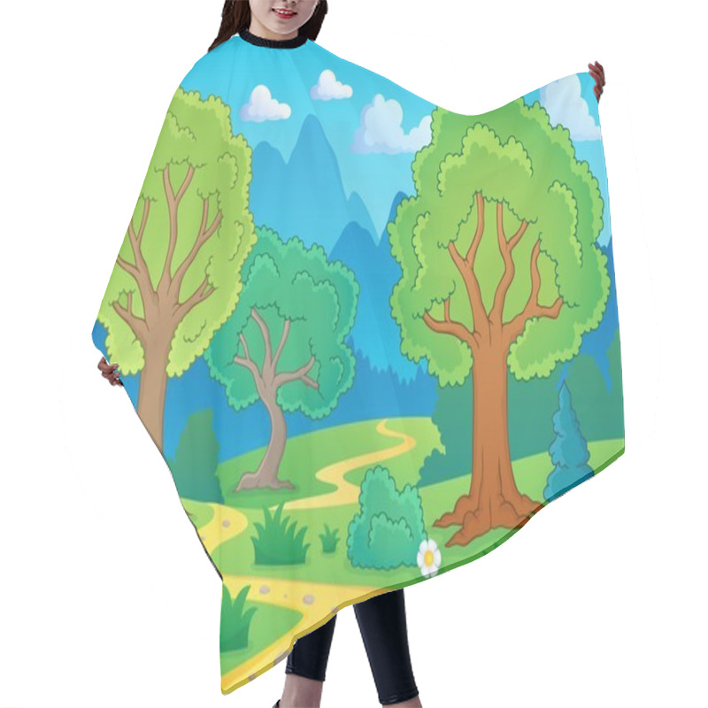 Personality  Tree Theme Landscape 1 Hair Cutting Cape