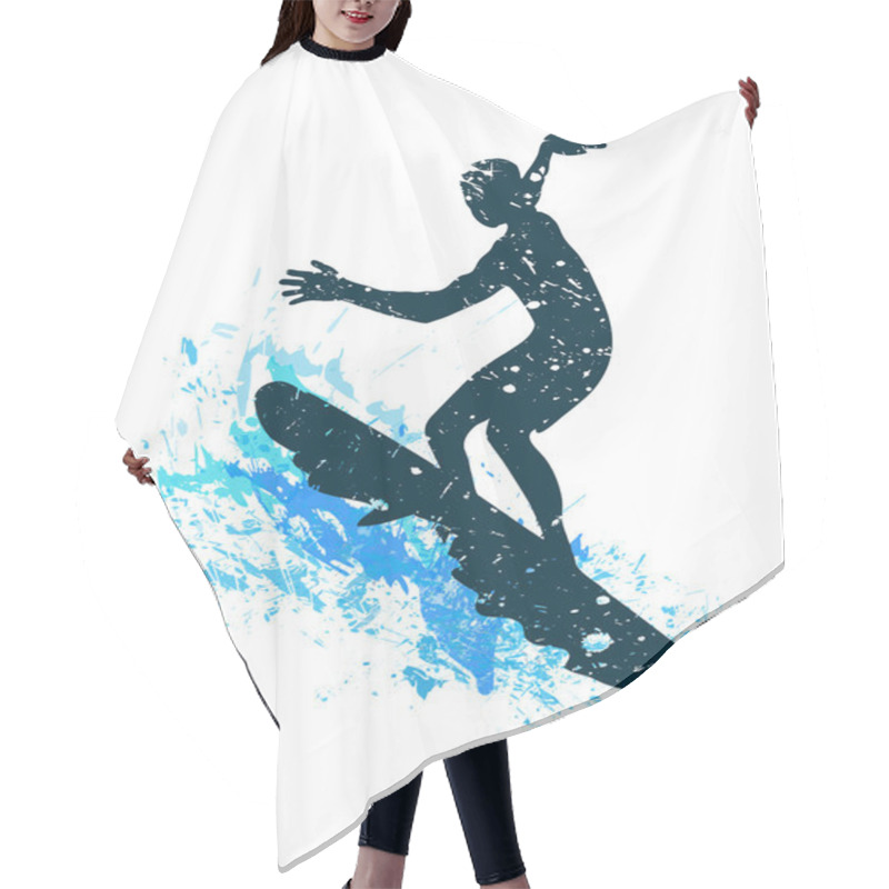 Personality  Silhouette Of A Surfer Hair Cutting Cape