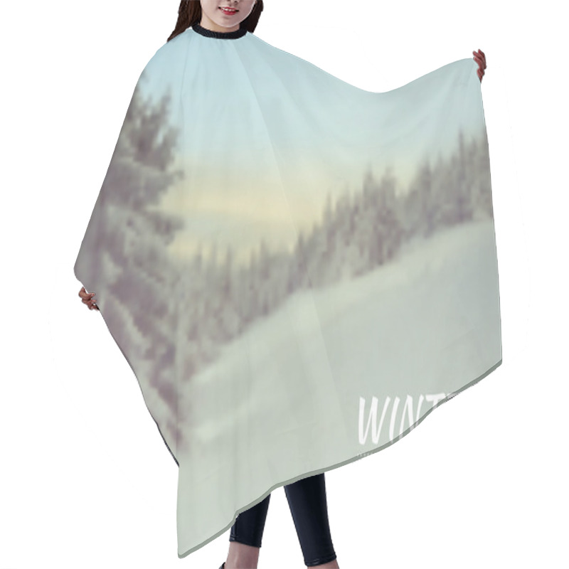 Personality  Winter Blurred Landscape Hair Cutting Cape