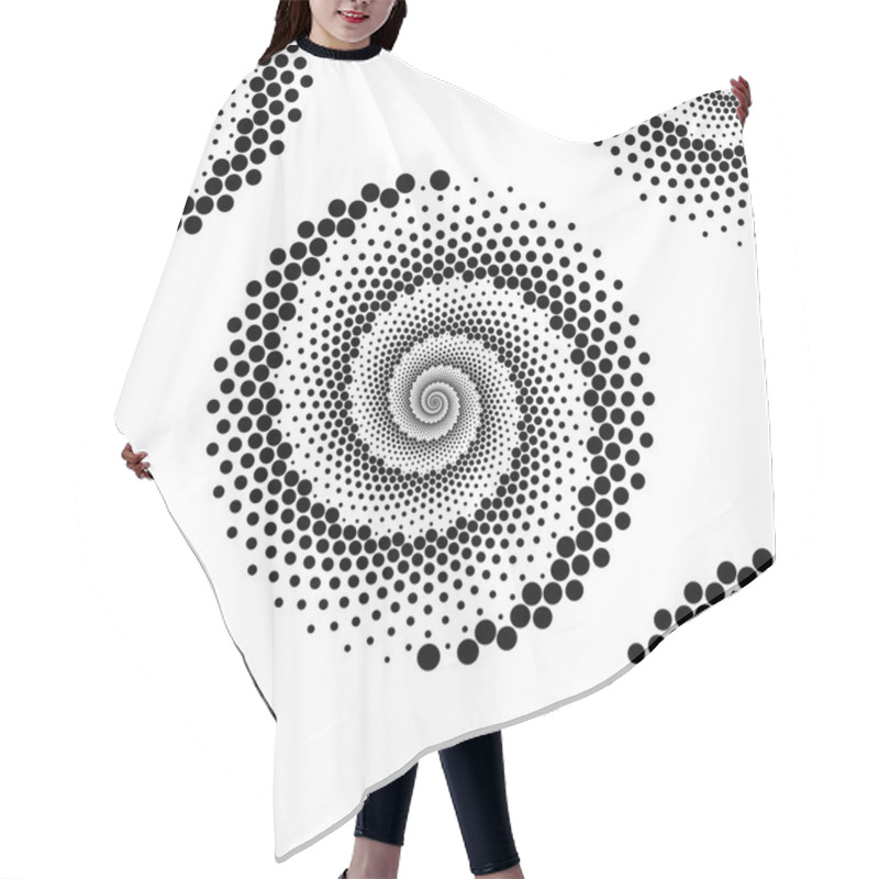 Personality  Design Seamless Spiral Dots Pattern Hair Cutting Cape