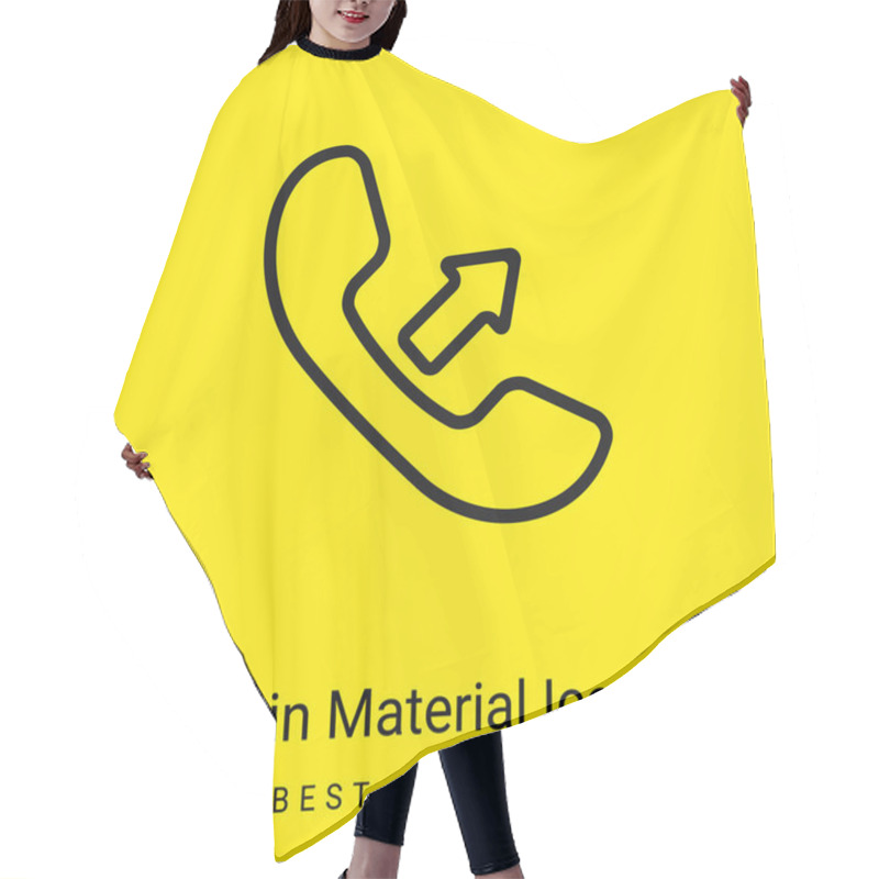 Personality  Answer A Call Interface Symbol Of Auricular With An Arrow Minimal Bright Yellow Material Icon Hair Cutting Cape