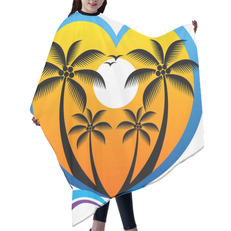 Personality  Summer Heart Logo  Hair Cutting Cape