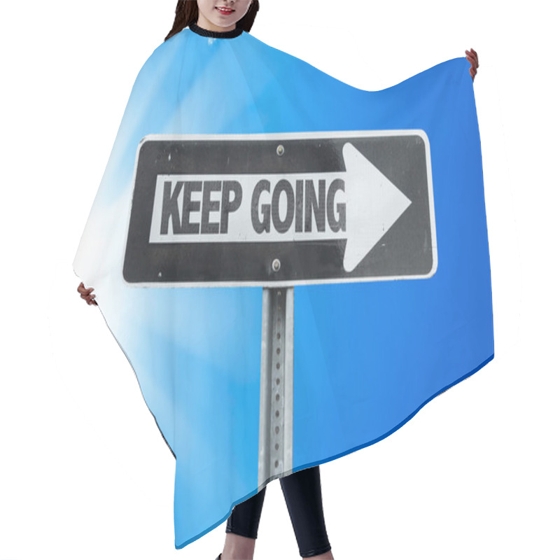 Personality  Keep Going Direction Sign Hair Cutting Cape