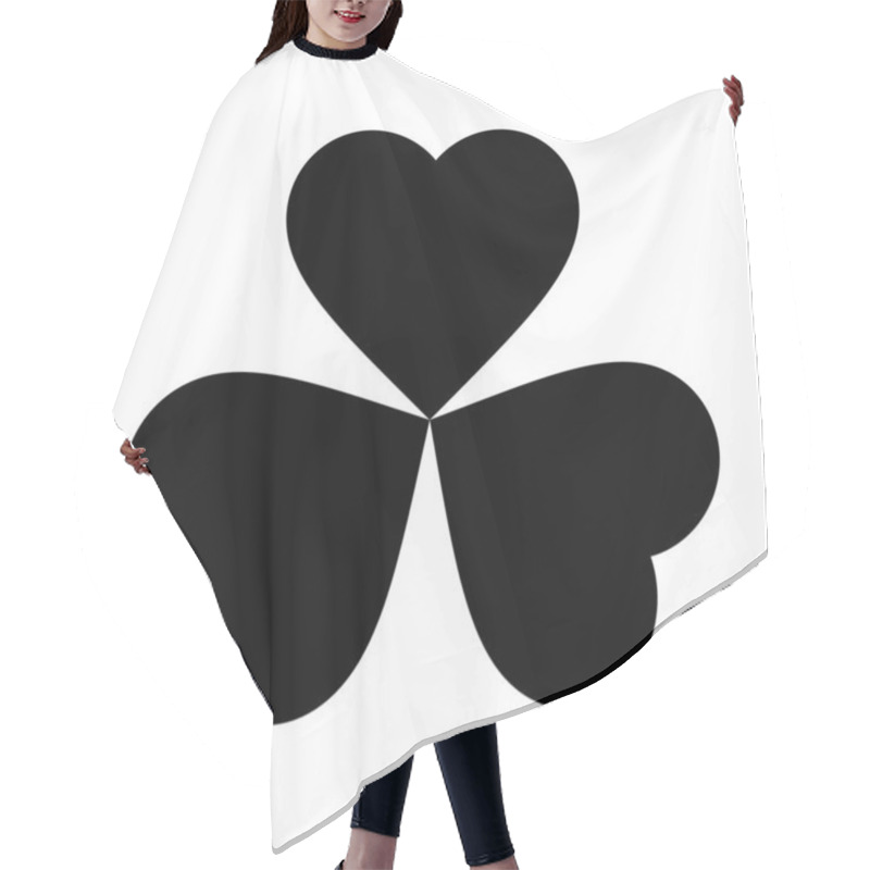 Personality  Black Shamrock Three Leaf Vector Silhouette Hair Cutting Cape