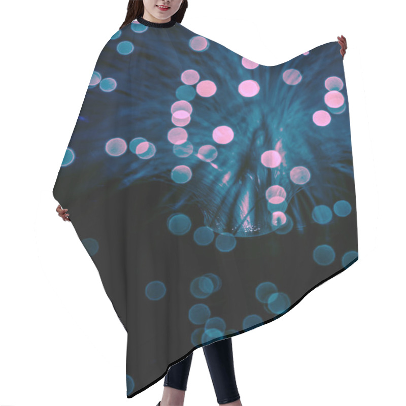 Personality  Blurred Glowing Fiber Optics Background With Bokeh Hair Cutting Cape