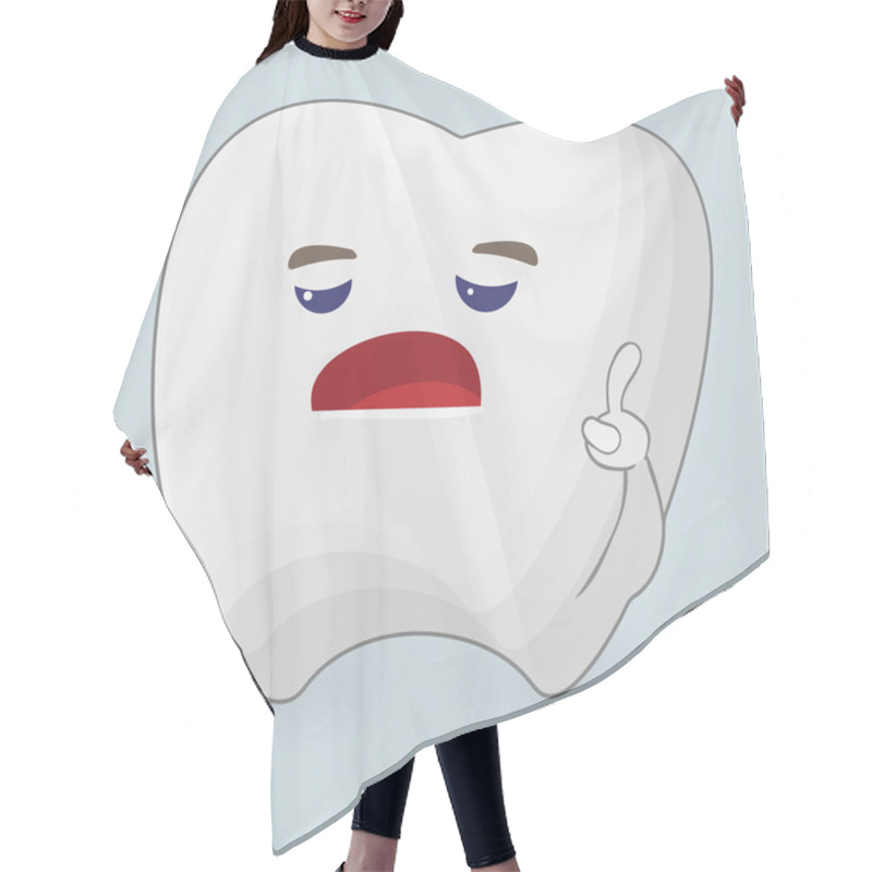 Personality  Illustration Of Displeased Tooth Hair Cutting Cape