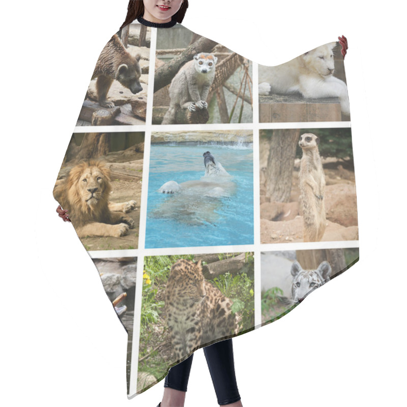 Personality  Wilflife Animals Collage Hair Cutting Cape