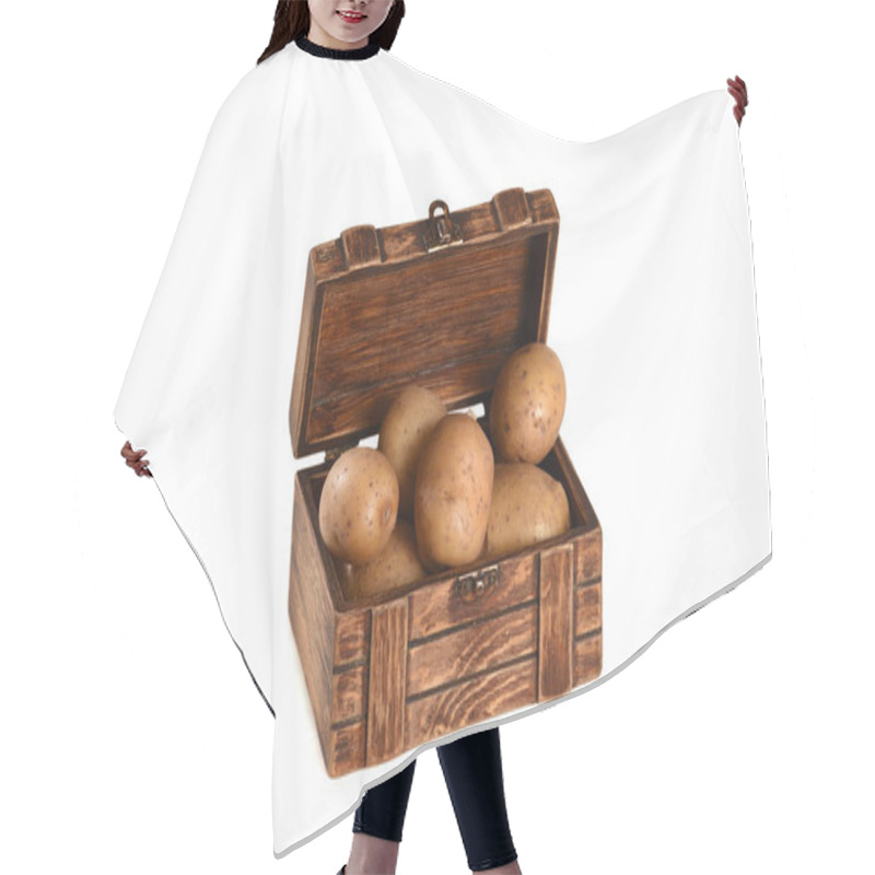 Personality  Full Treasure Chest Of Potato Ancient Treasure On An Isolated Background Hair Cutting Cape