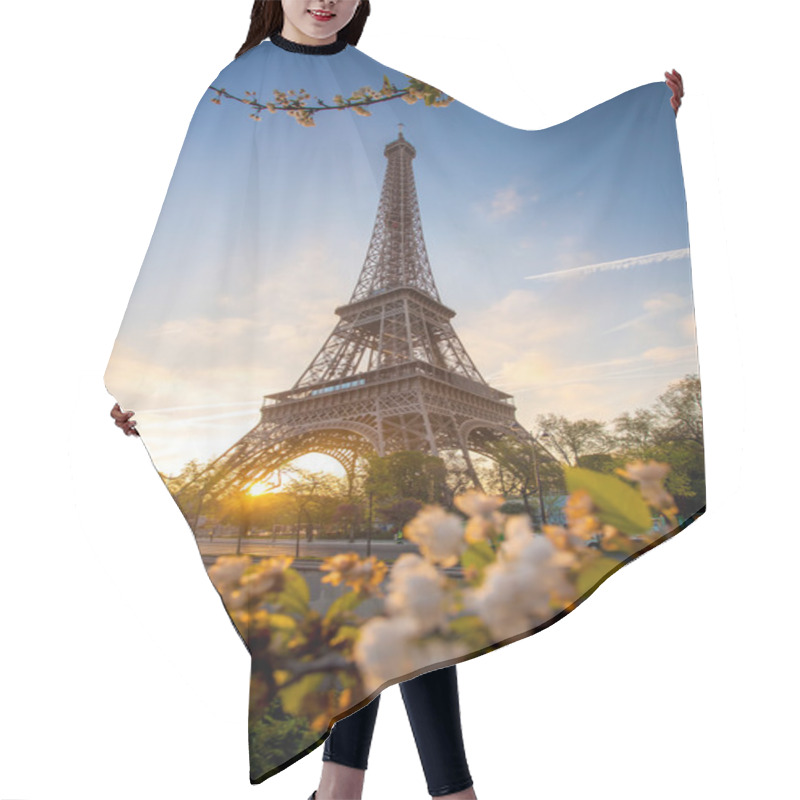 Personality  Eiffel Tower During Spring Time In Paris, France Hair Cutting Cape