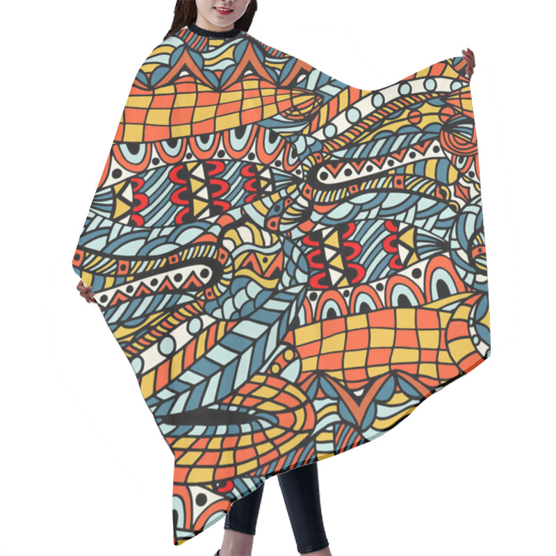 Personality  Ethnic Pattern Hair Cutting Cape