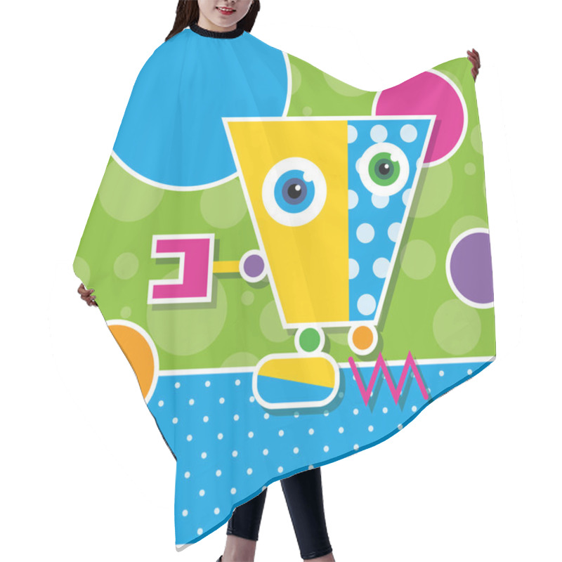 Personality  Cute Robot Greeting Card Hair Cutting Cape