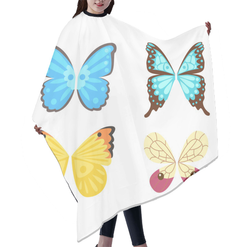 Personality  Butterfly Wings Isolated Vector Illustration Hair Cutting Cape