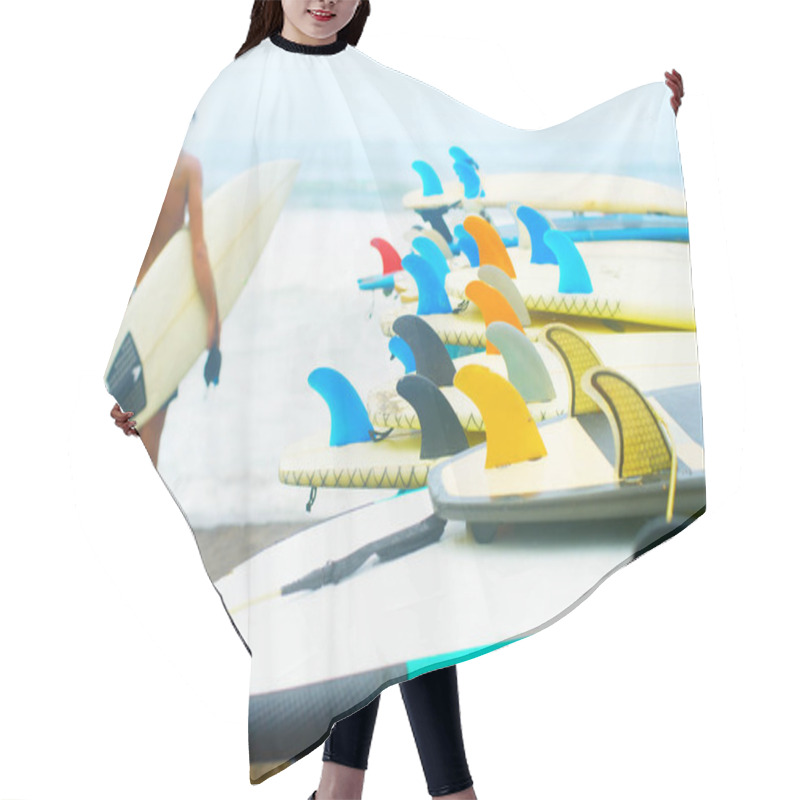 Personality  Surfboards And Funboards On Beach Hair Cutting Cape