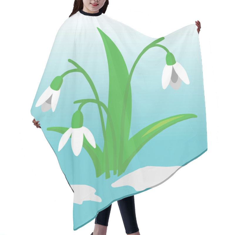 Personality  Snowdrop Flower Illustration Hair Cutting Cape