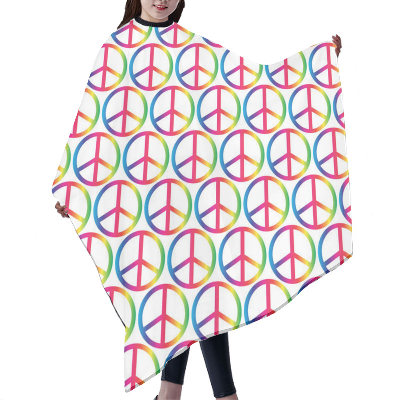 Personality  Rainbow Peace Signs Hair Cutting Cape