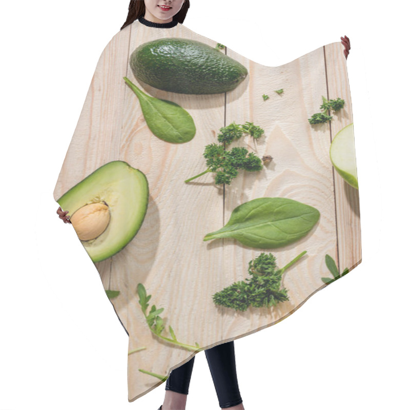 Personality  Sliced Avocado And Greens  Hair Cutting Cape