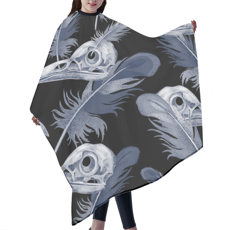 Personality  Seamless Background With Skulls. Hair Cutting Cape