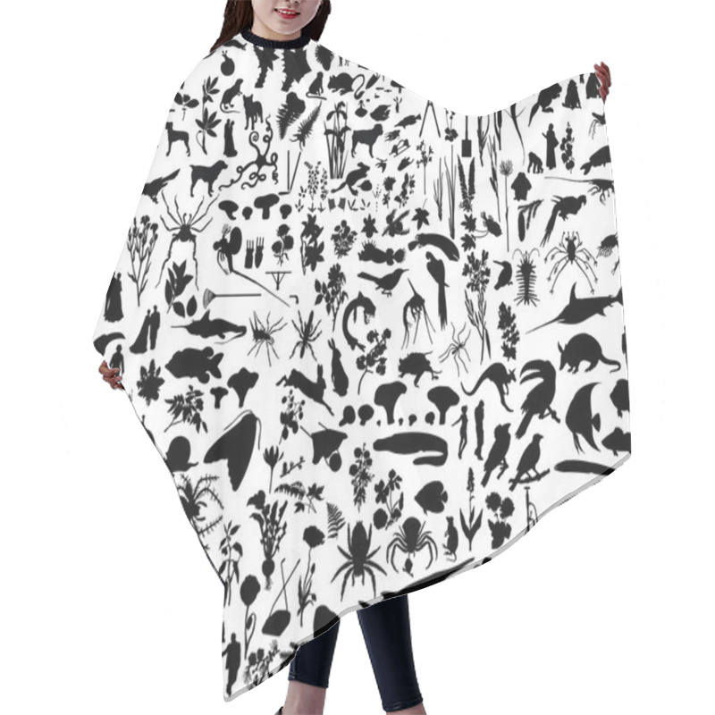 Personality  Collage Silhouettes Hair Cutting Cape