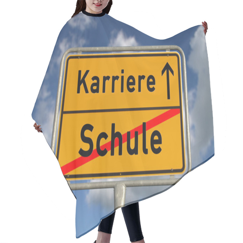 Personality  German Road Sign School And Career Hair Cutting Cape