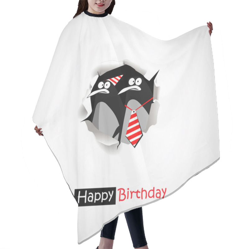 Personality  Happy Birthday Penguin Smile  Funny Greetings Hair Cutting Cape