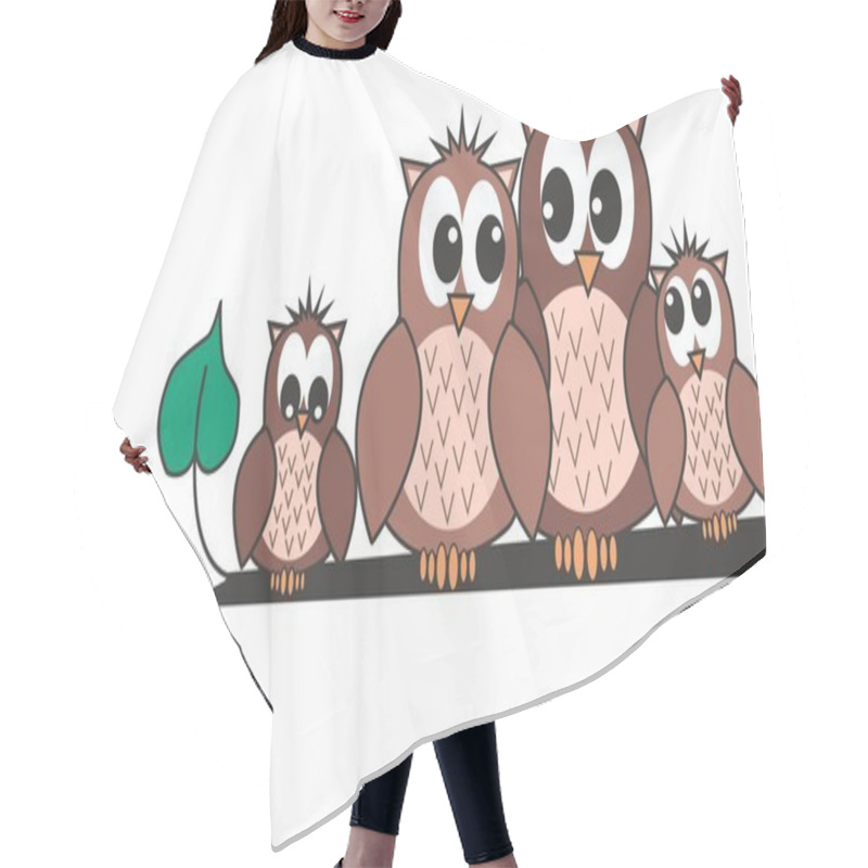 Personality  Owl Family Hair Cutting Cape