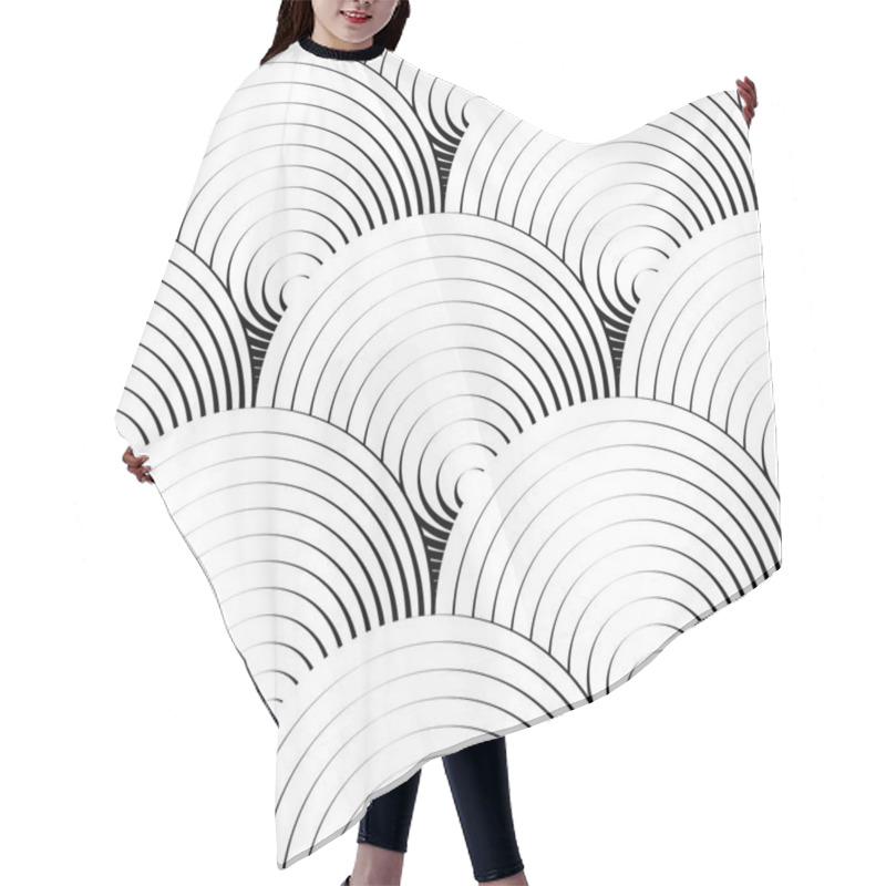 Personality  Geometric Concentric Circles Pattern Hair Cutting Cape