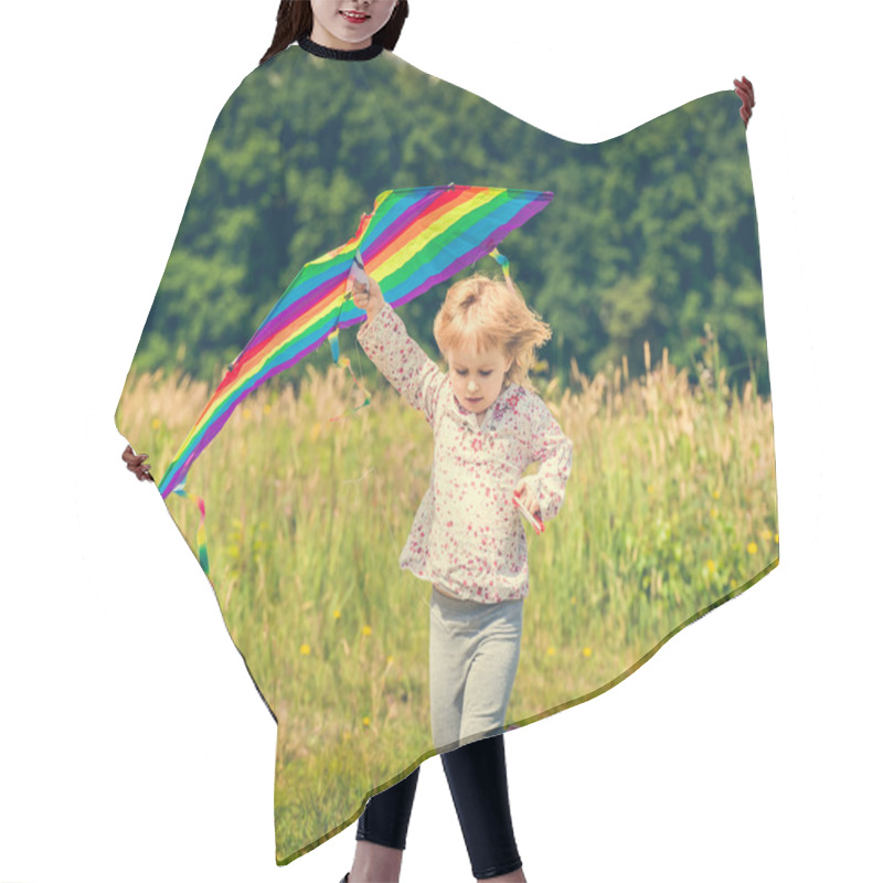 Personality  Little Cute Girl Flying  Kite Hair Cutting Cape