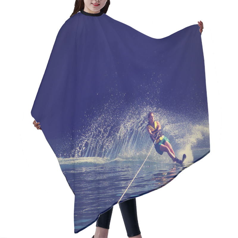 Personality  Woman Water Skiing On A Lake Hair Cutting Cape