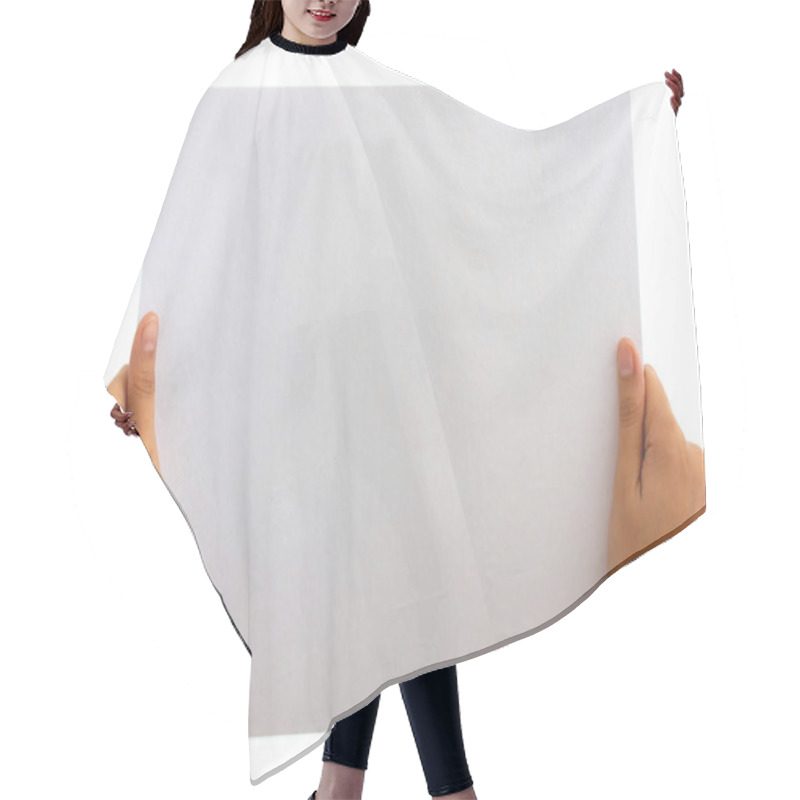 Personality  Holding Blank White Board Hair Cutting Cape