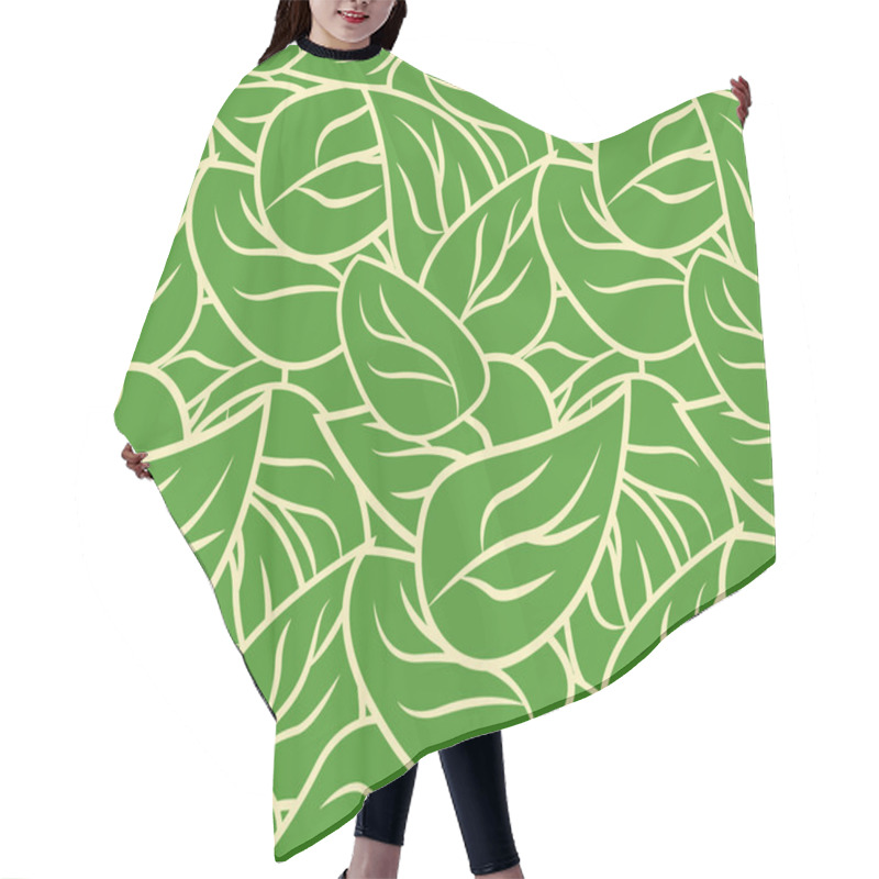 Personality  Pattern Of Doodle Green Leaves Hair Cutting Cape