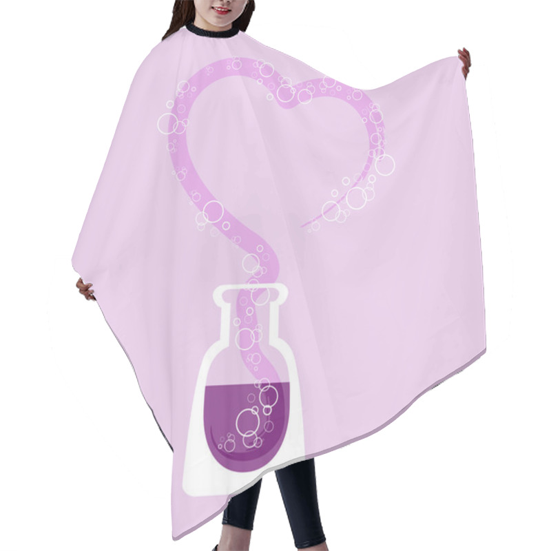 Personality  Chemical Test Tube With Heart. Vector Illustration. Hair Cutting Cape