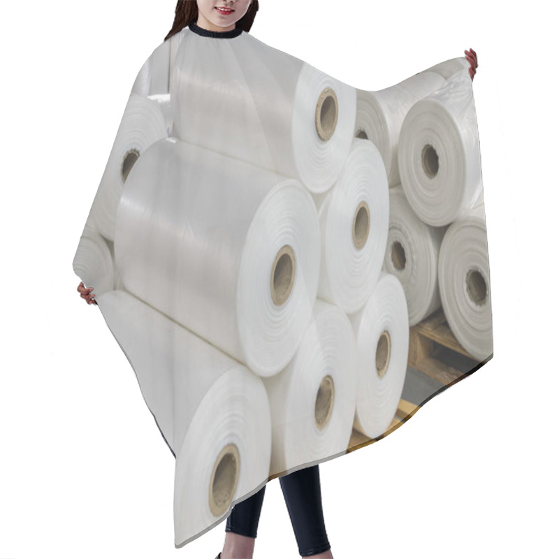 Personality  Warehouse With Rolls Of Polyethylene Hair Cutting Cape