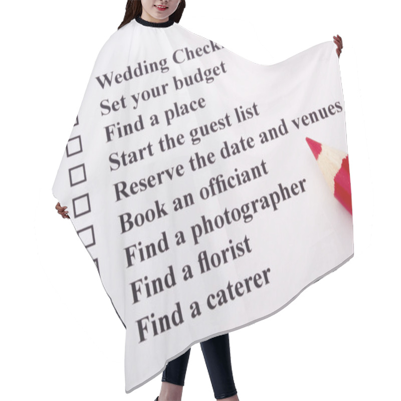 Personality  Wedding Checklist Hair Cutting Cape