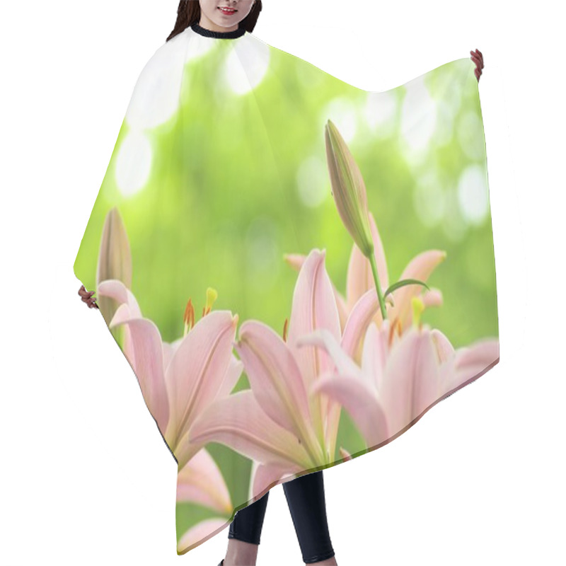 Personality  Cute Pink Lily Flower Garden Hair Cutting Cape